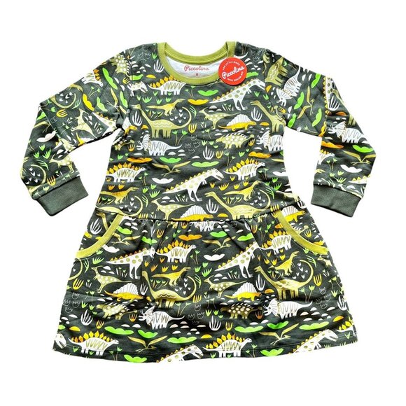 NWT Piccolina Paleontology Sweatshirt Dress sz 8 - Picture 1 of 7